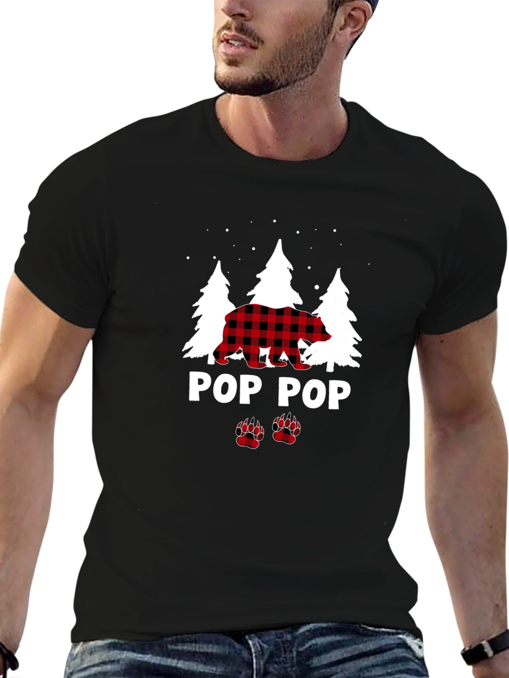 Pop Pop Bear Flannel T-Shirt