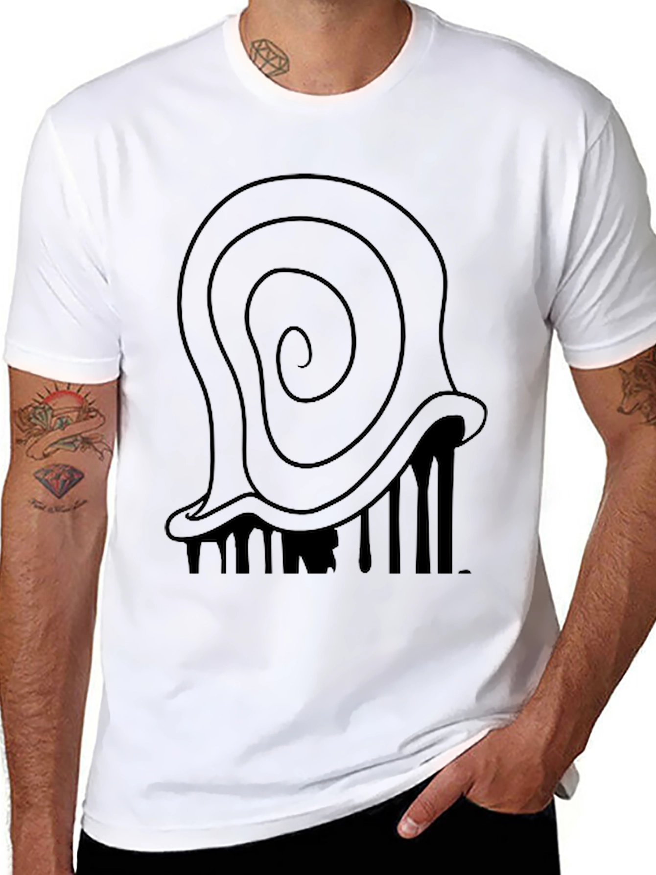 Abstract Swirl Graphic Tee - Mens Black T-Shirt