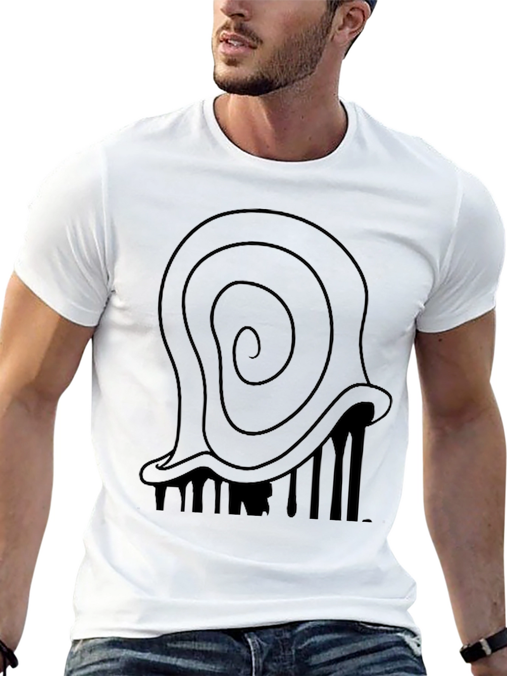 Abstract Swirl Graphic Tee - Mens Black T-Shirt