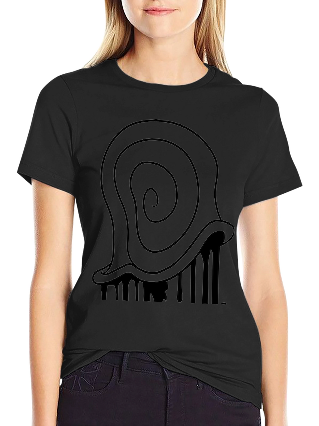 Abstract Swirl Graphic Tee - Mens Black T-Shirt