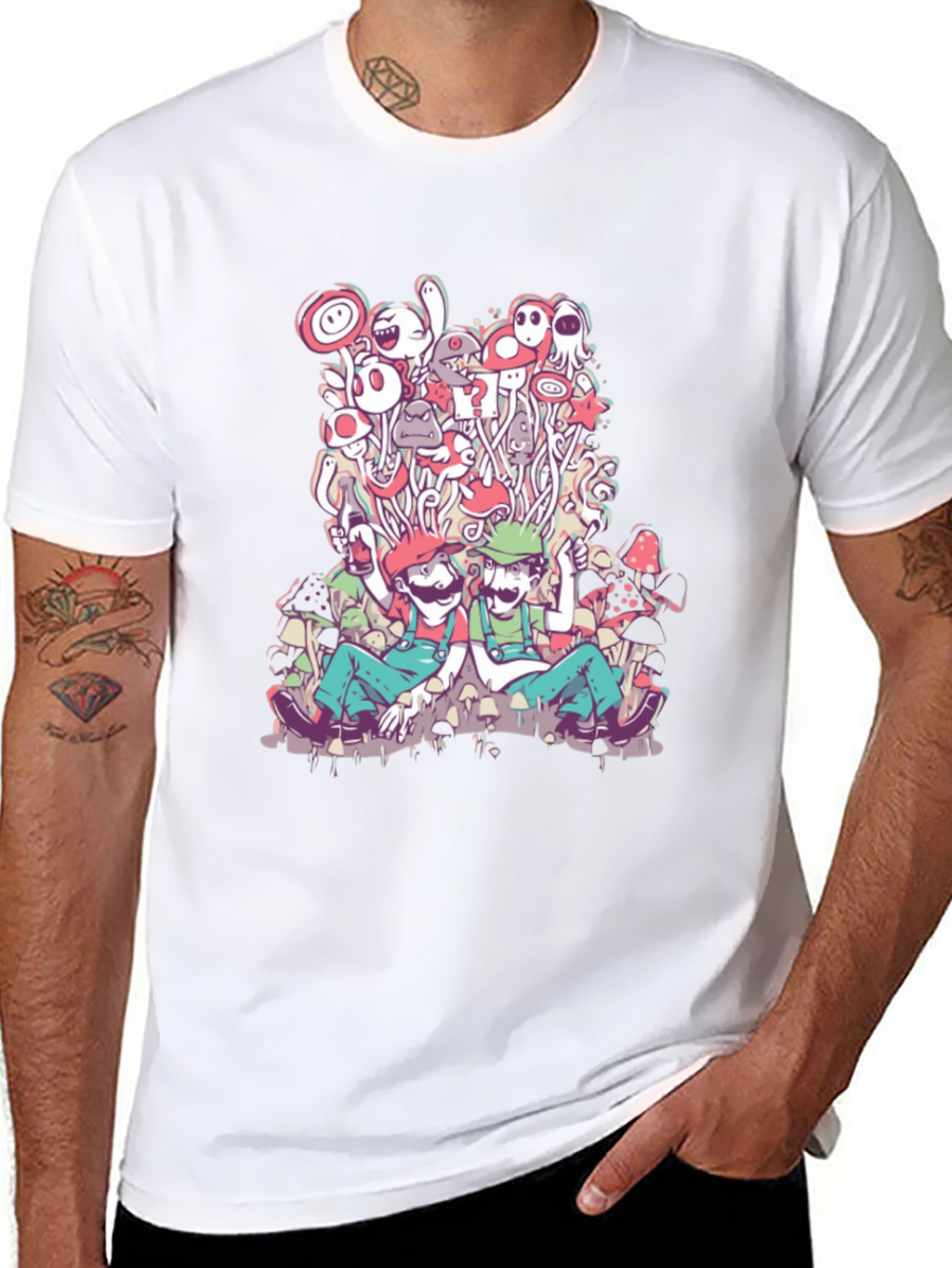 Mario & Luigi Mushroom Trip T-Shirt