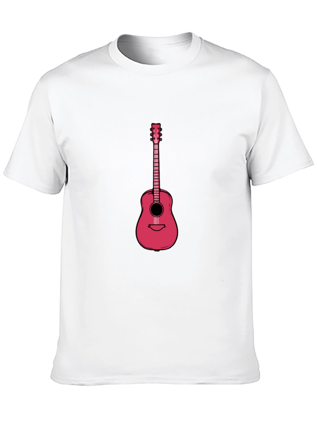 Guitar Graphic Tee - Black Cotton T-Shirt