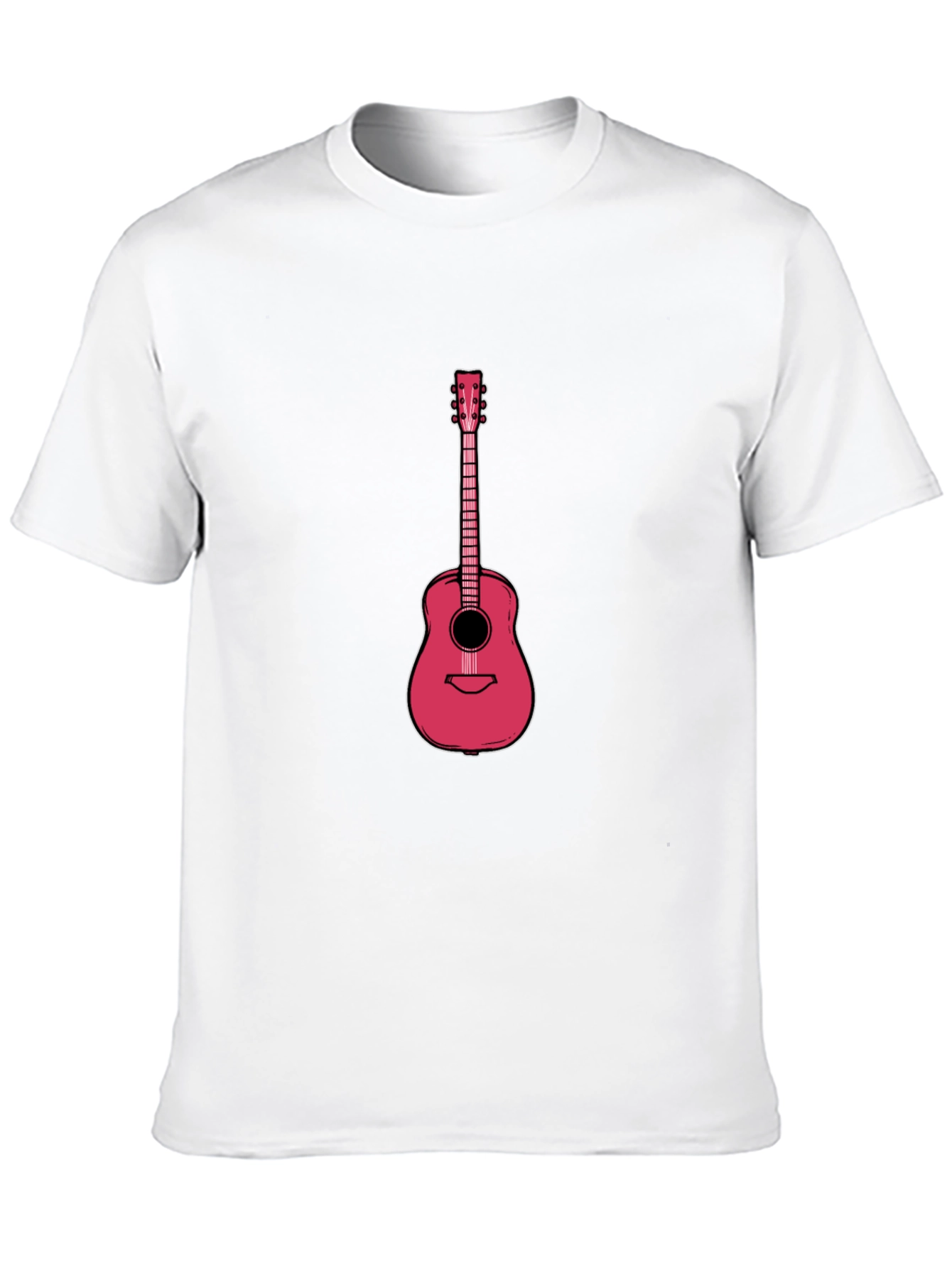 Guitar Graphic Tee - Black Cotton T-Shirt