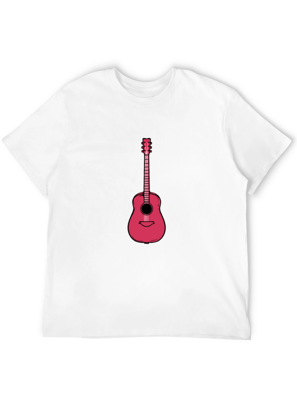 Guitar Graphic Tee - Black Cotton T-Shirt