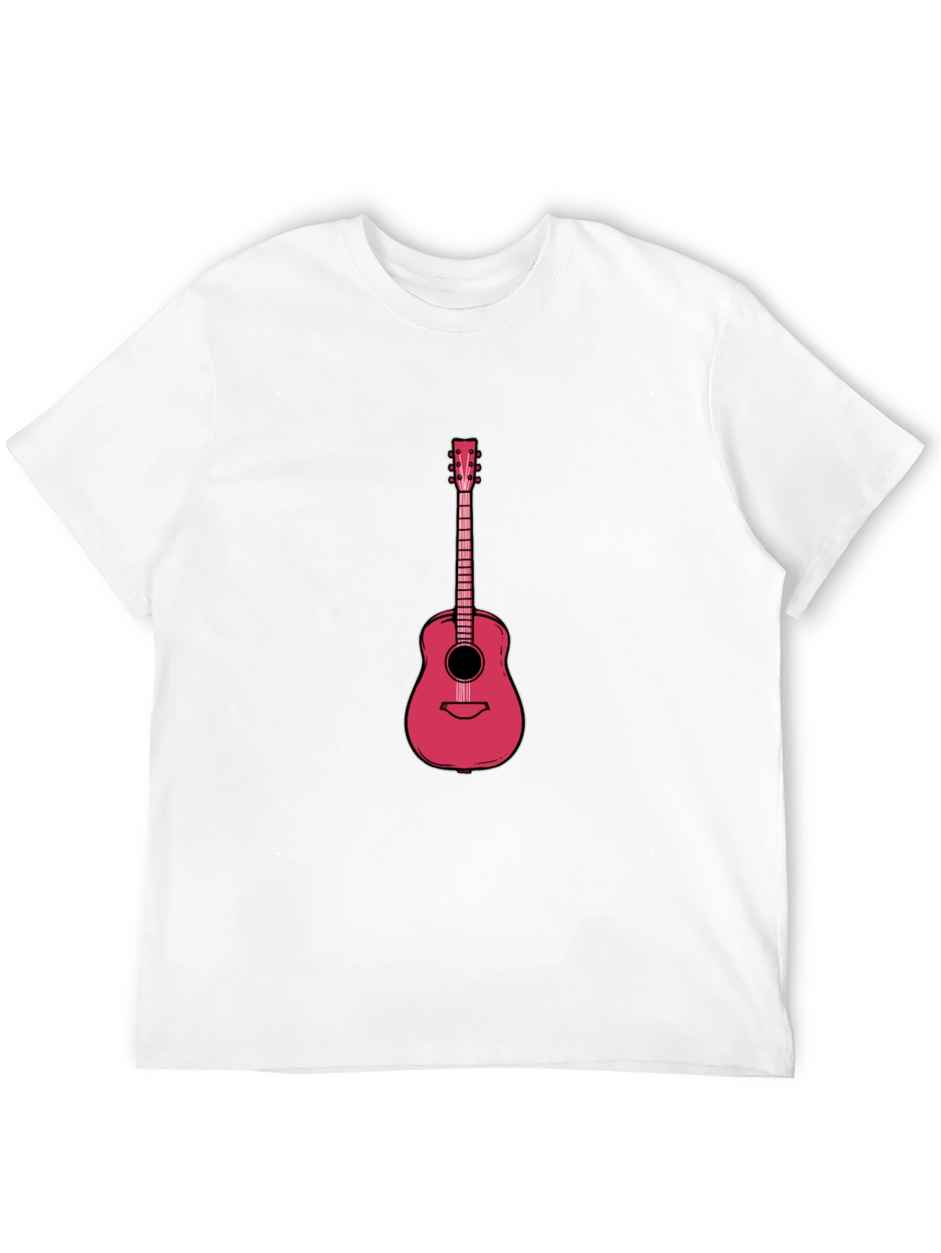 Guitar Graphic Tee - Black Cotton T-Shirt