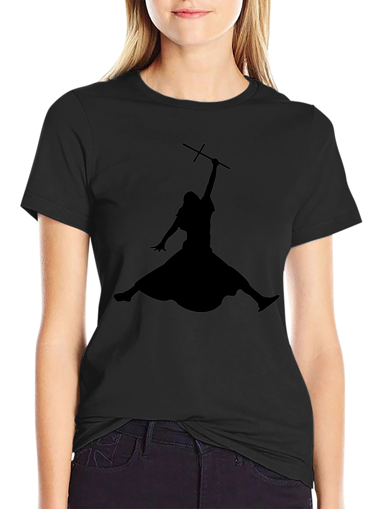 Jesus Jumpman Black T-Shirt - Religious Parody Tee