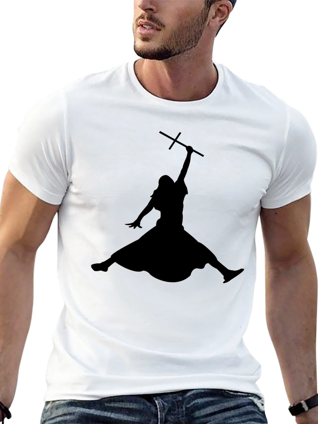 Jesus Jumpman Black T-Shirt - Religious Parody Tee