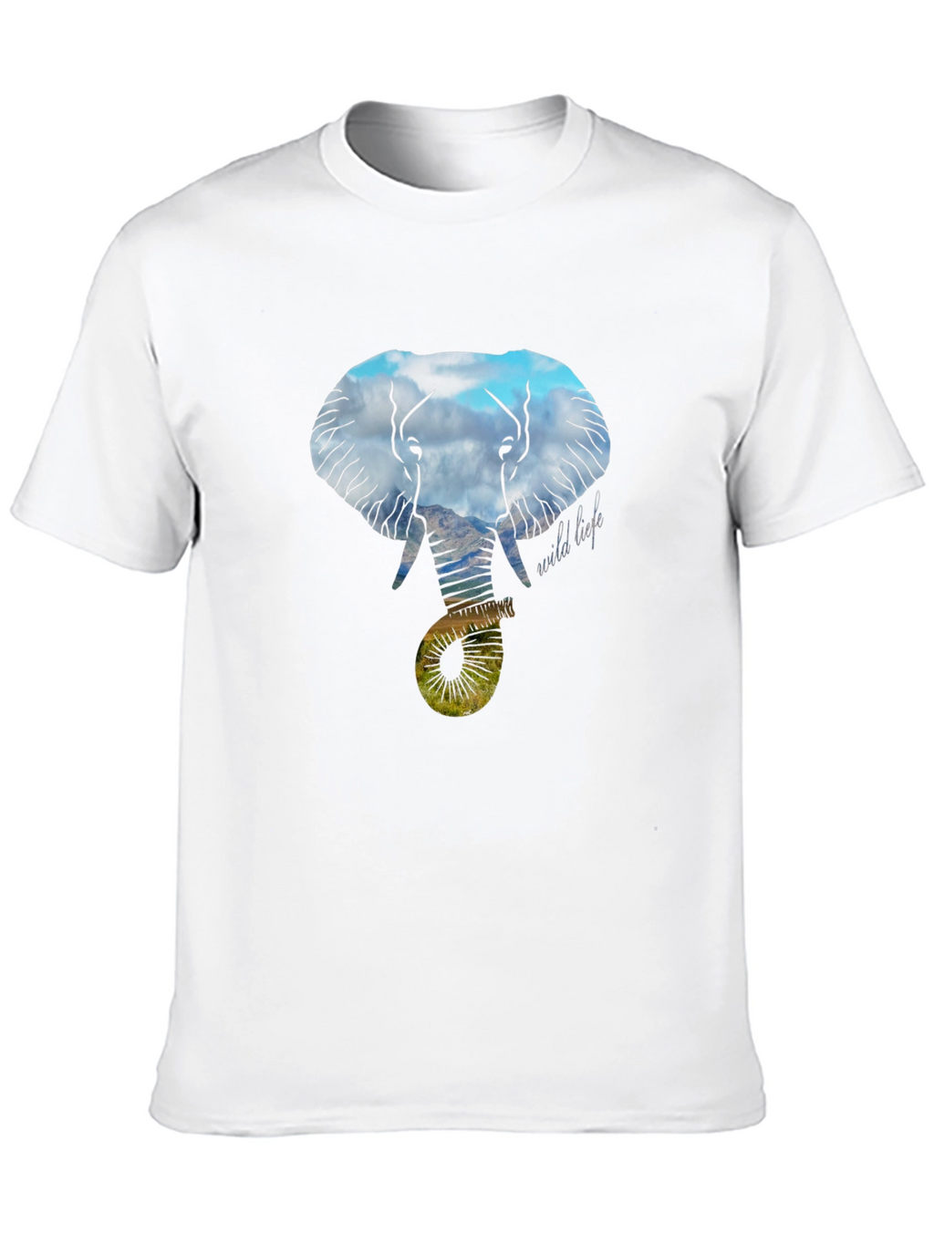 Wildlife Elephant Graphic Tee - Black