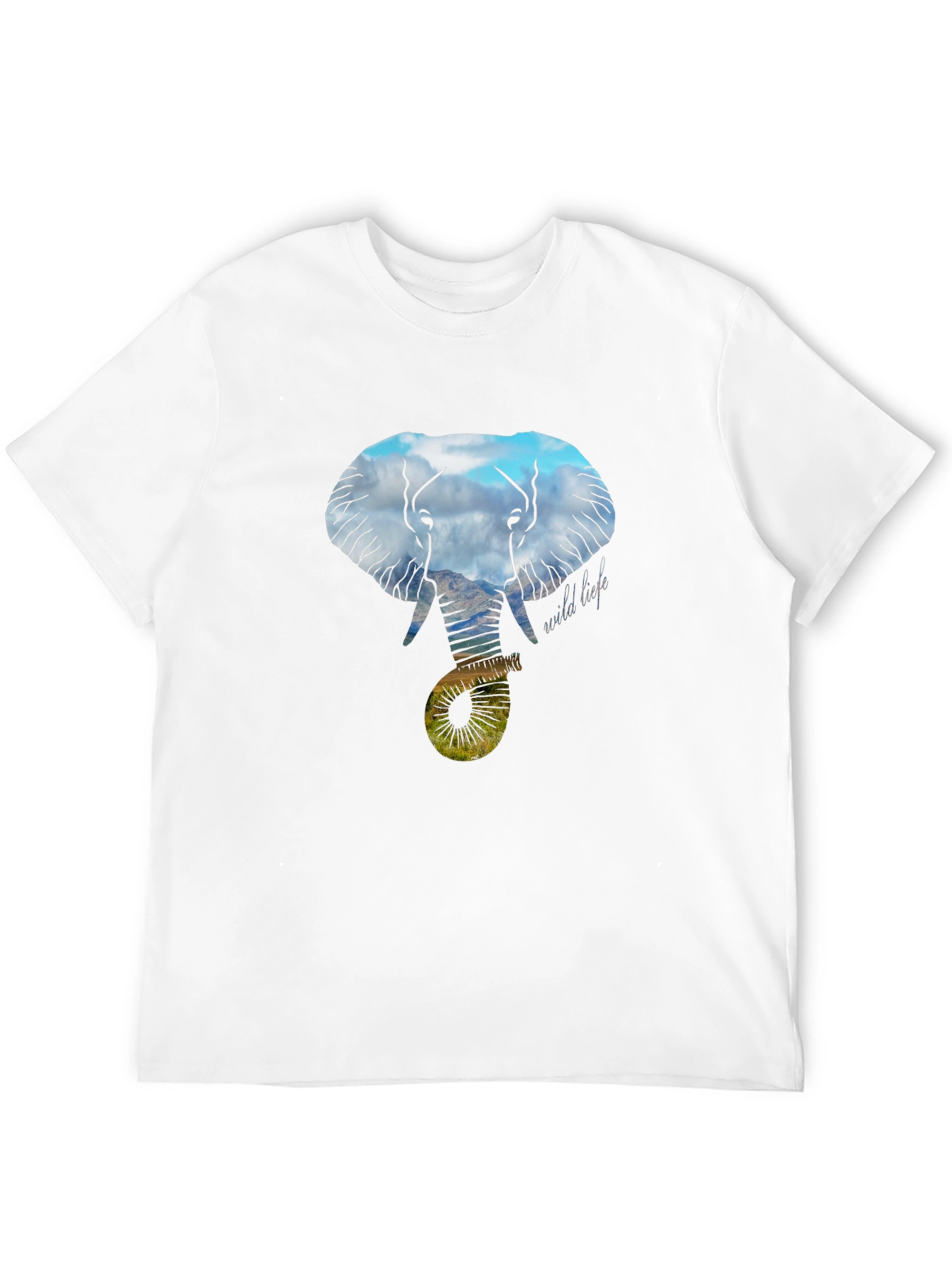 Wildlife Elephant Graphic Tee - Black