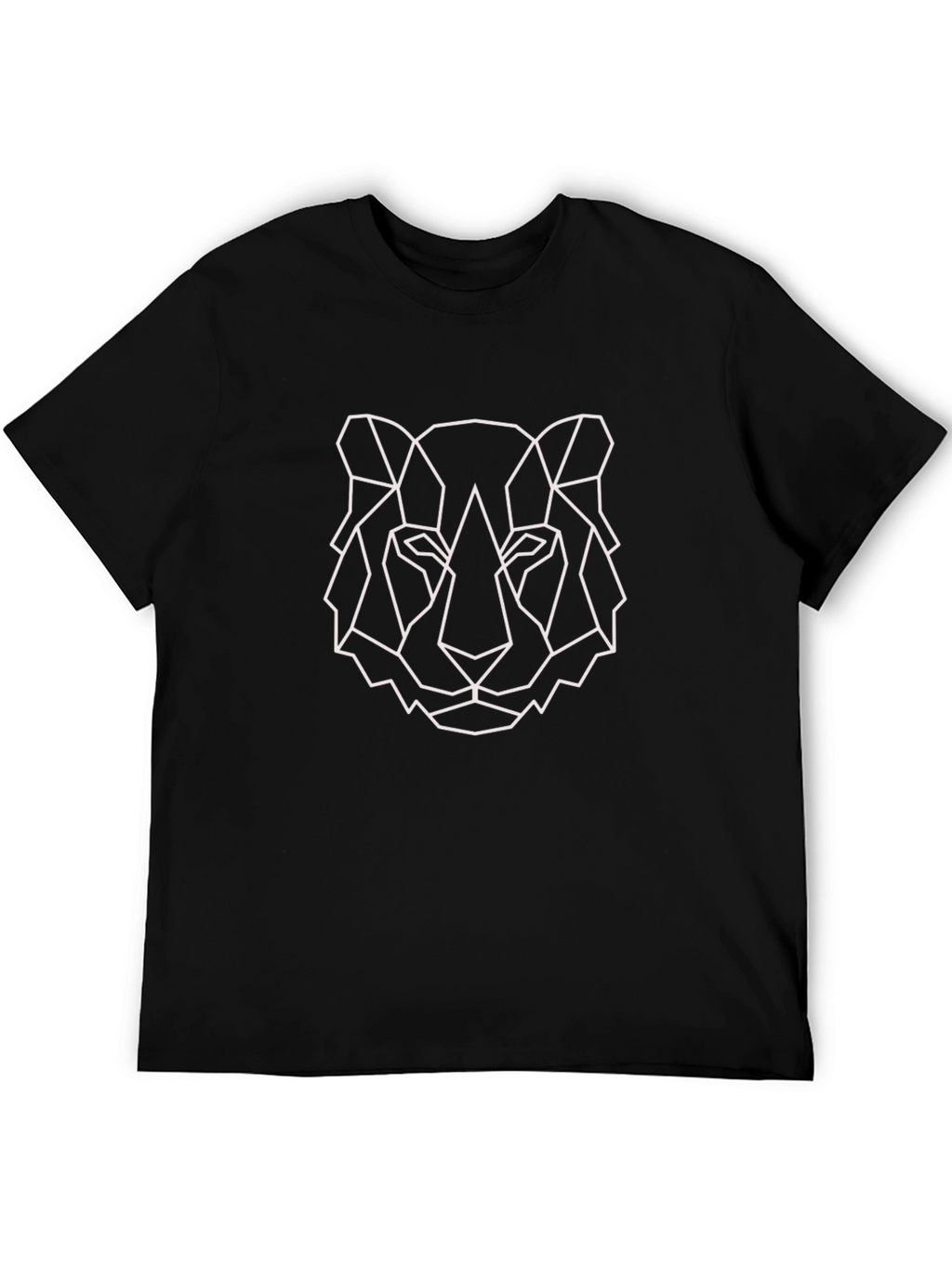 Geometric Tiger Graphic Tee - Black