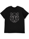 Geometric Tiger Graphic Tee - Black