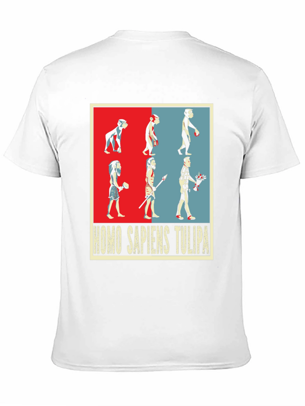 Evolution Humor Tee - Homo Sapiens Tulipa Design