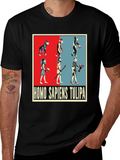 Evolution Humor Tee - Homo Sapiens Tulipa Design