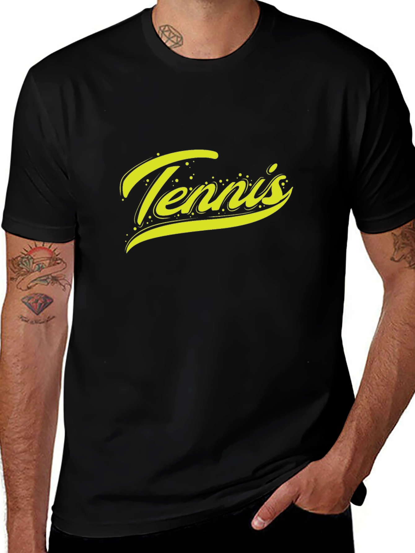 Tennis Graphic Black T-Shirt