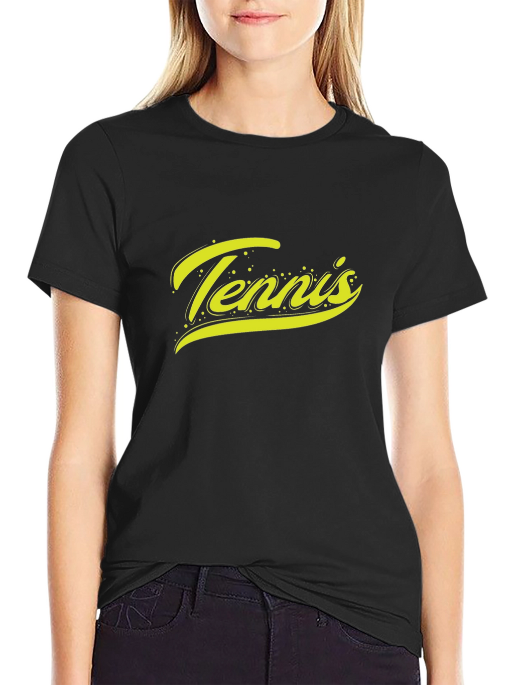 Tennis Graphic Black T-Shirt