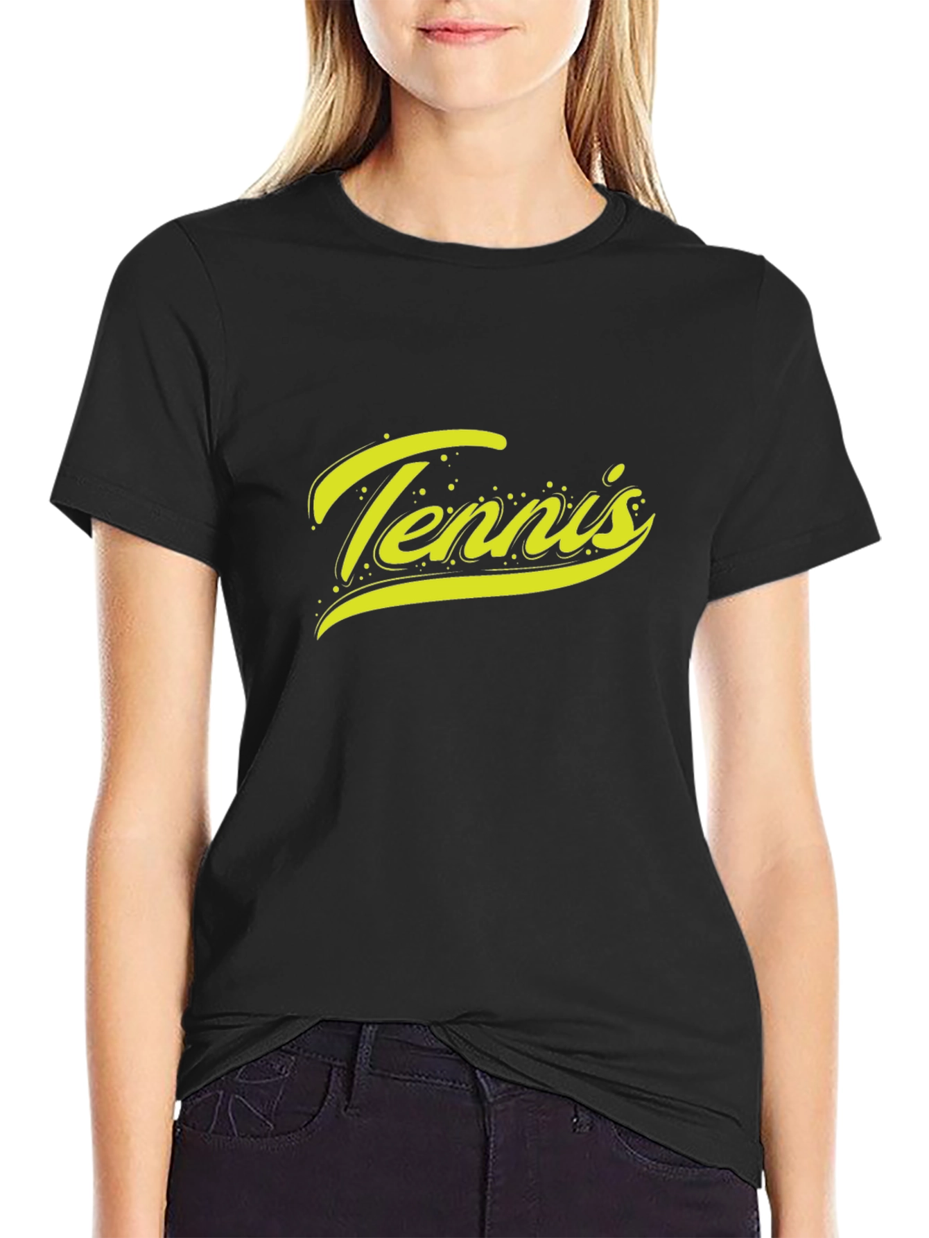 Tennis Graphic Black T-Shirt