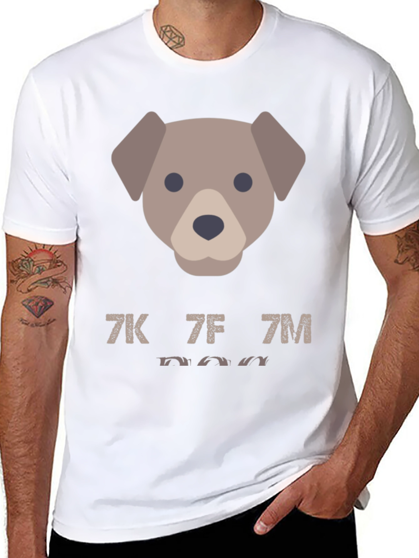 Dog Emoji Graphic Tee - Mens Casual Black T-Shirt