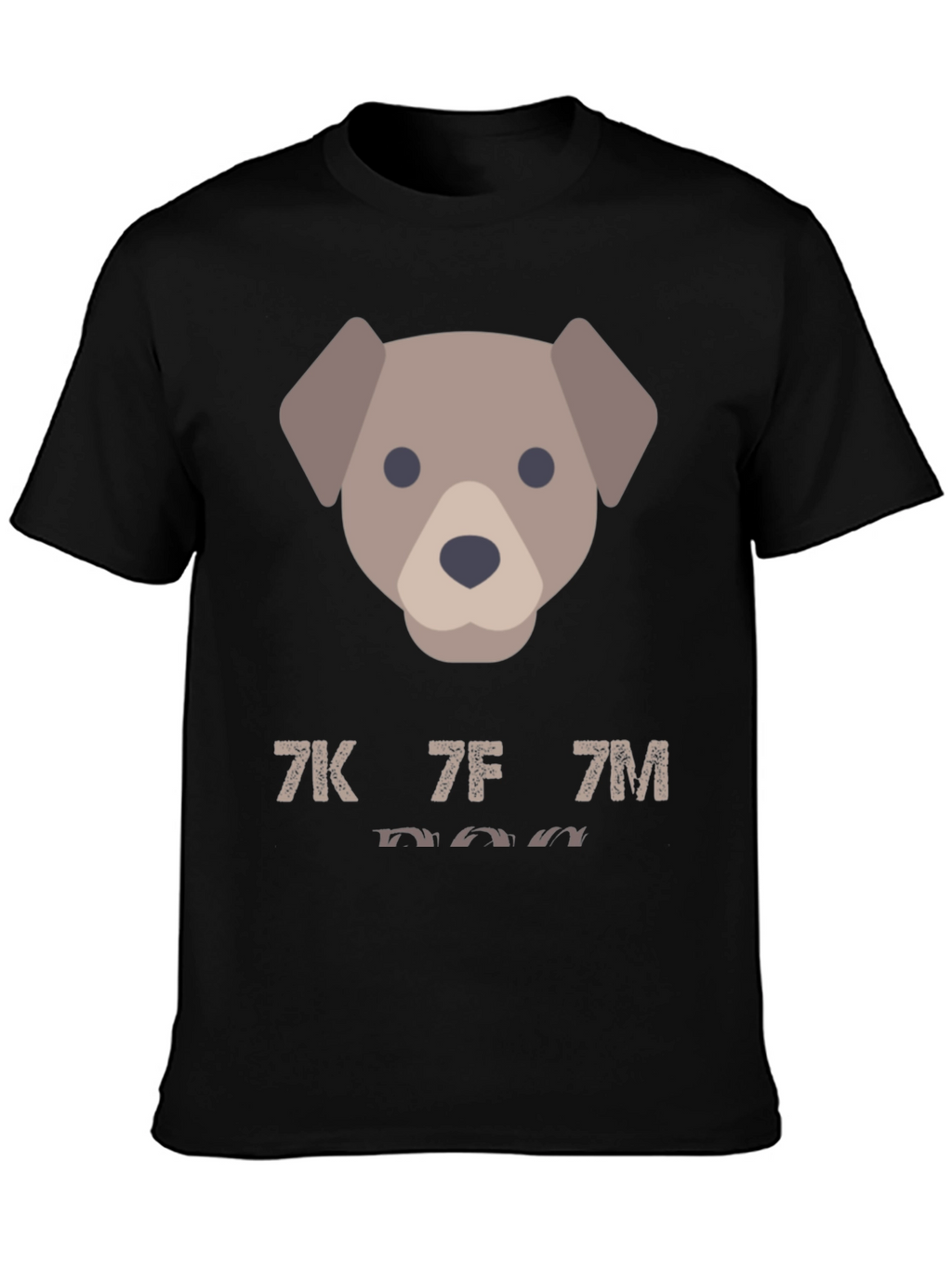 Dog Emoji Graphic Tee - Mens Casual Black T-Shirt