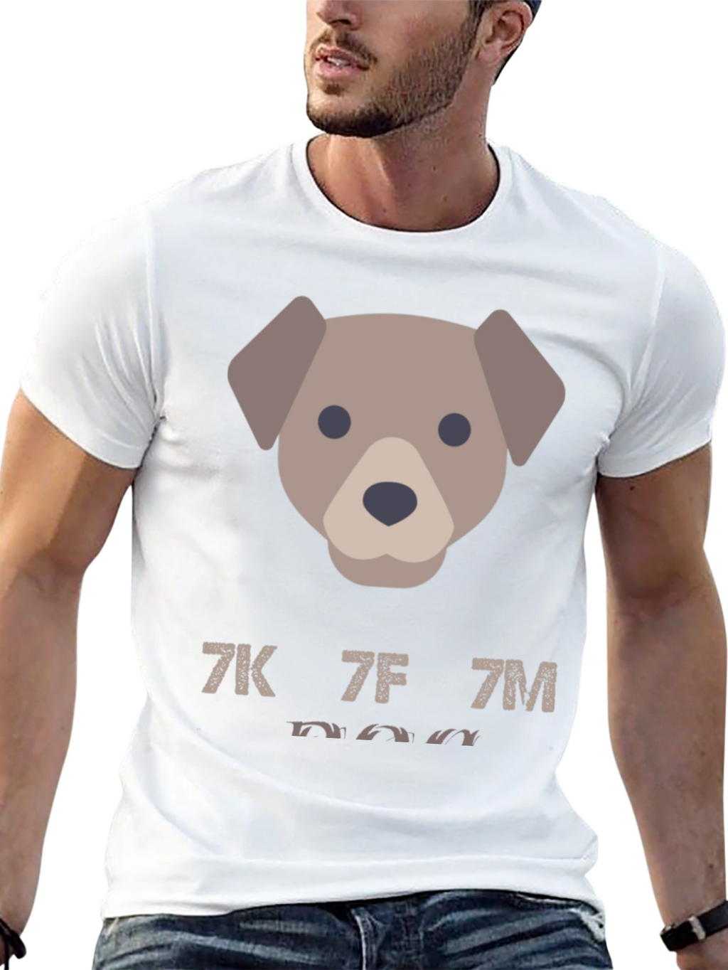 Dog Emoji Graphic Tee - Mens Casual Black T-Shirt
