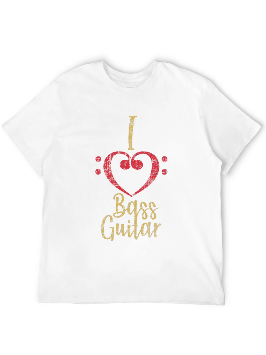 I Love Bass Guitar Black T-Shirt