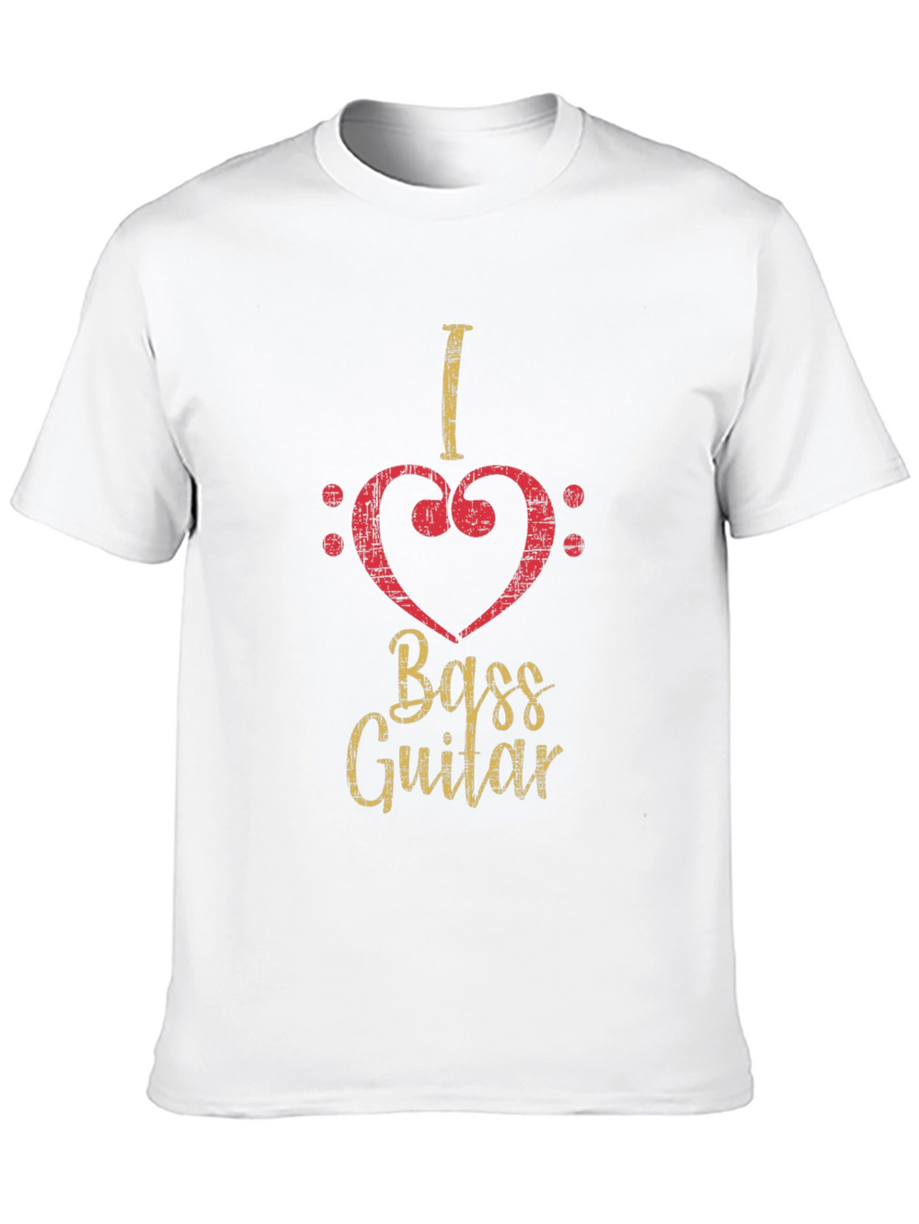 I Love Bass Guitar Black T-Shirt
