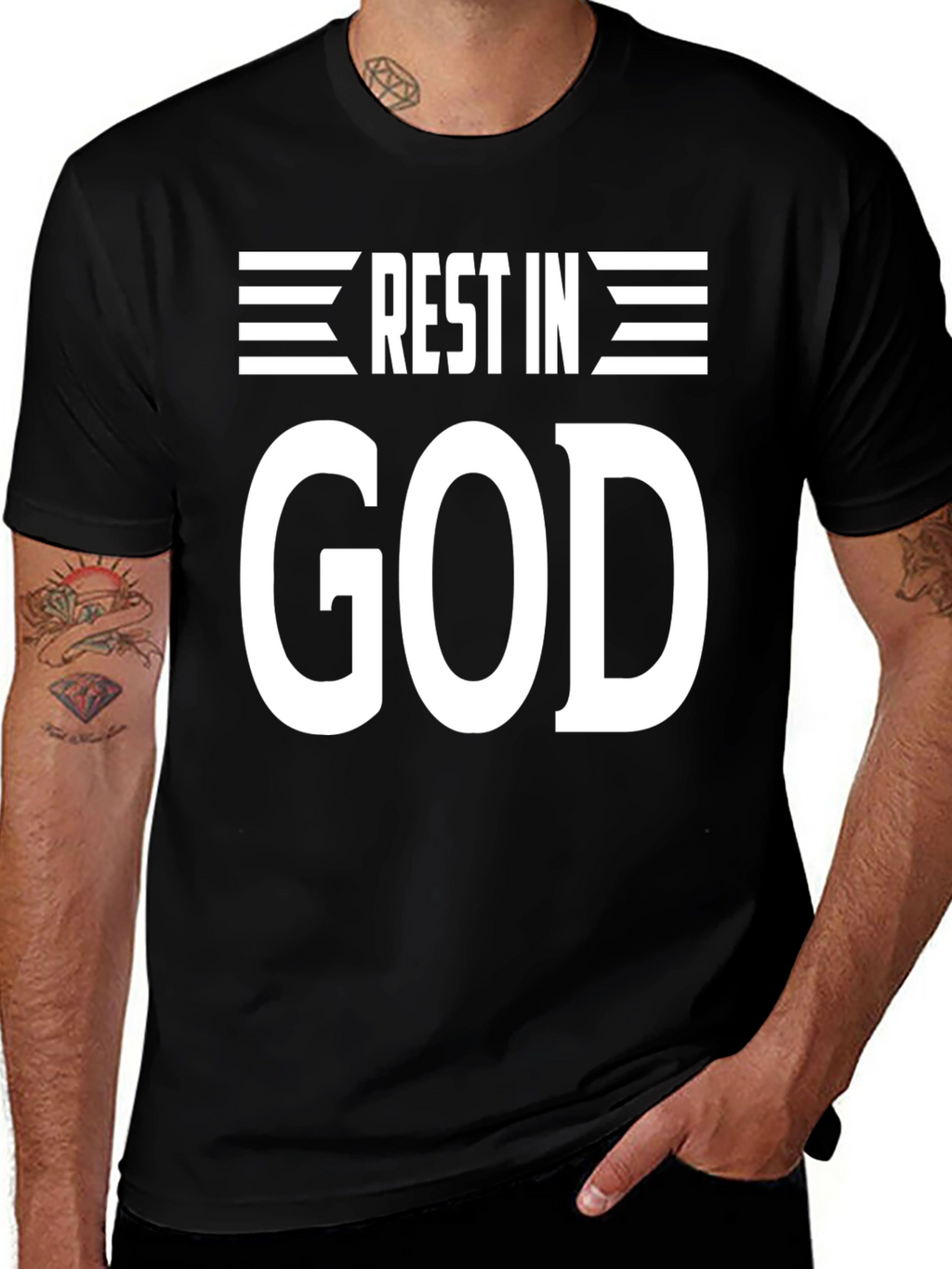 Rest In God Graphic Tee - Black