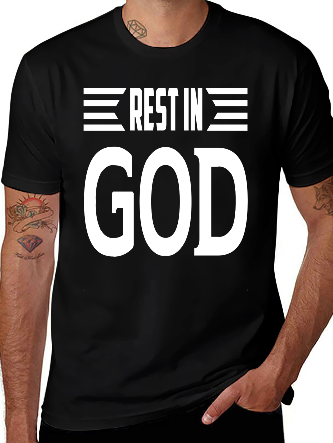Rest In God Graphic Tee - Black