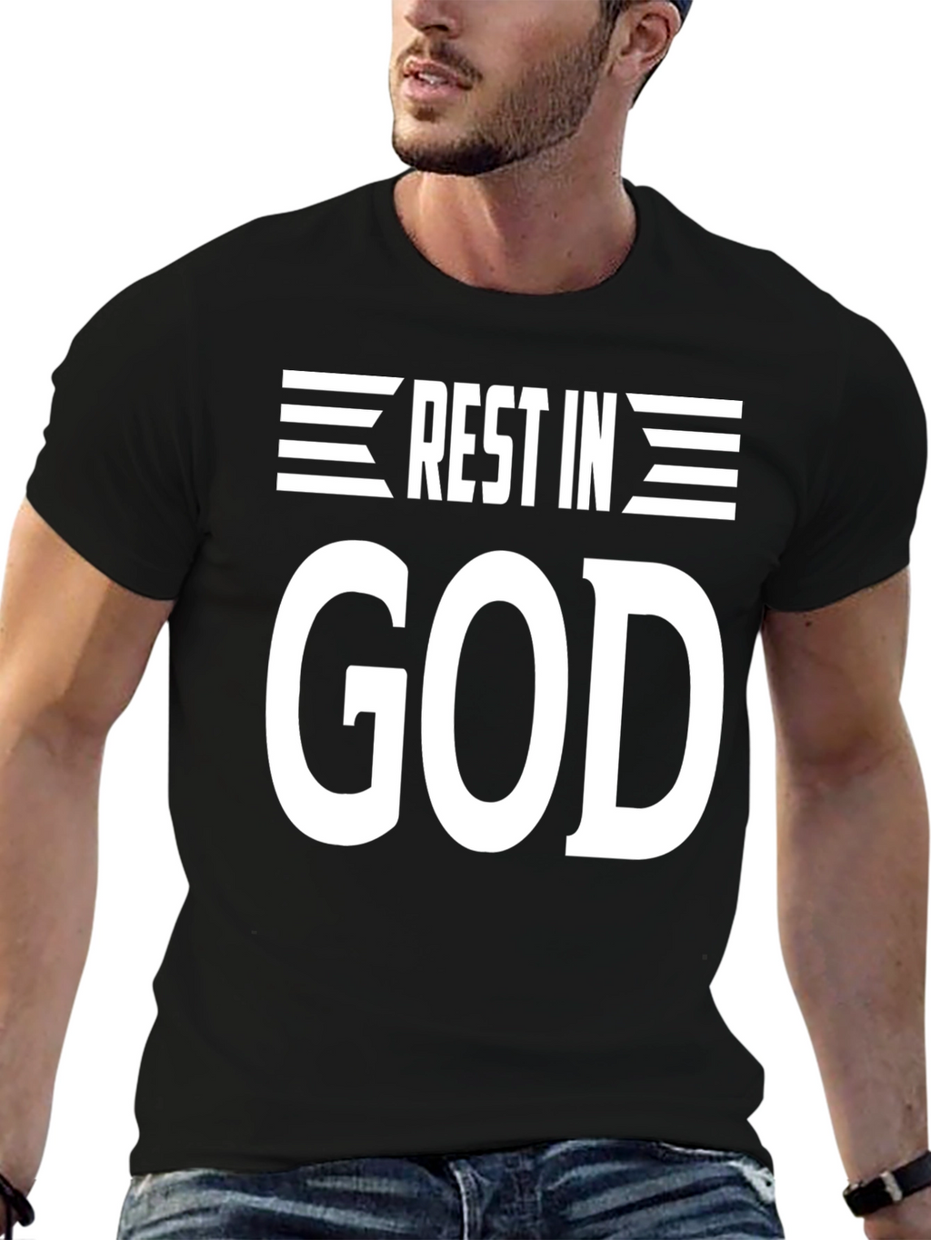 Rest In God Graphic Tee - Black