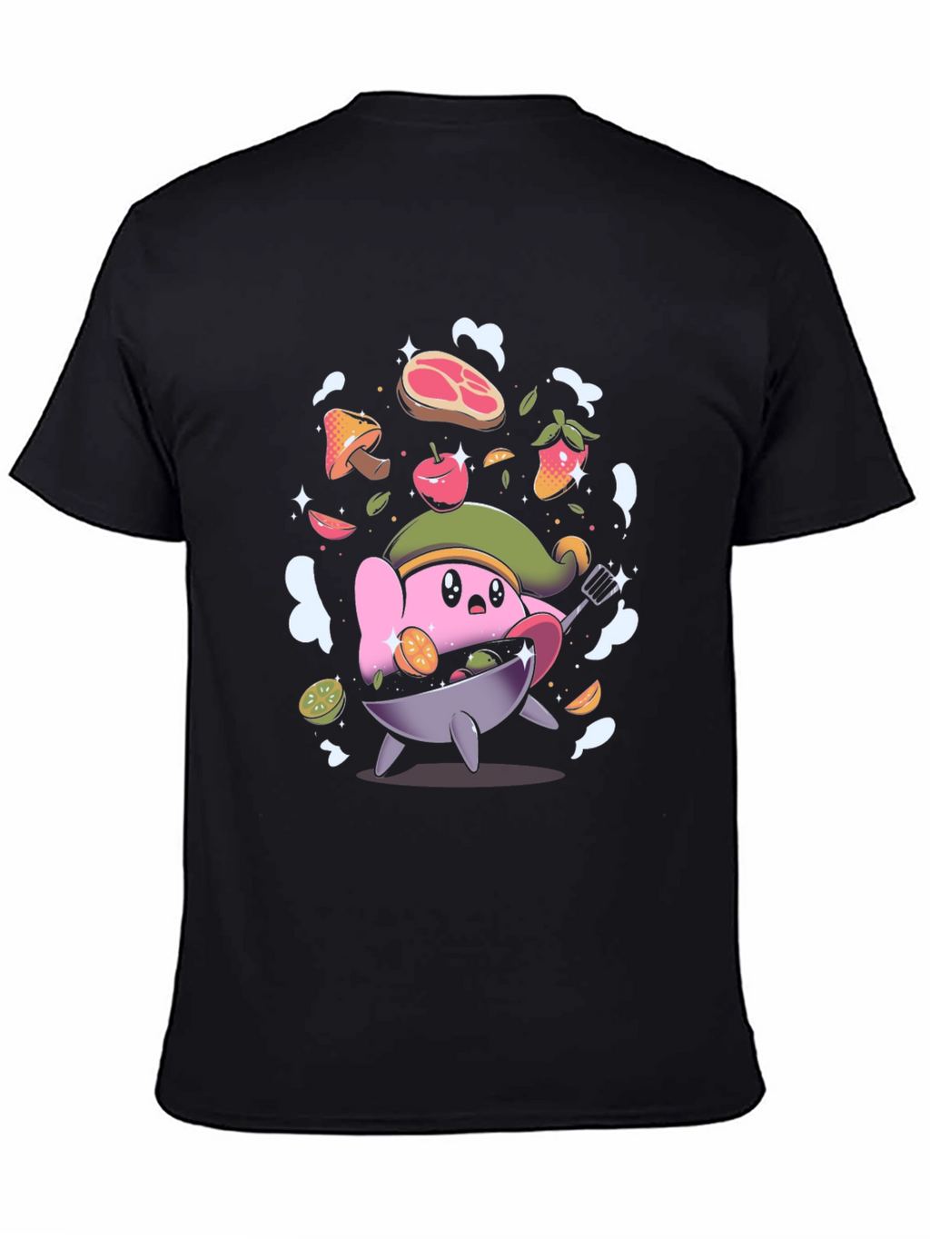 Kirby Chef Graphic Tee - Black Cotton Blend