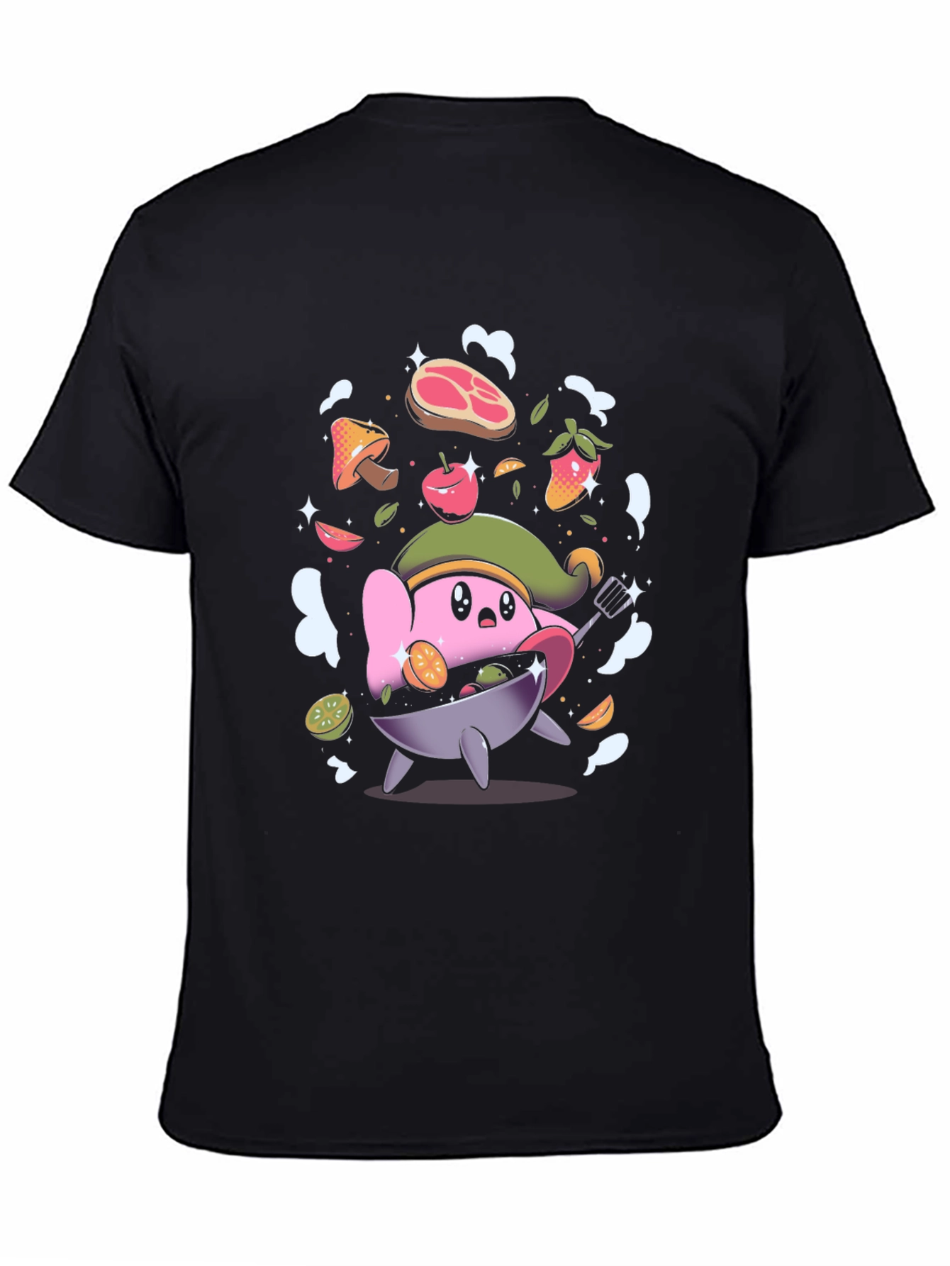 Kirby Chef Graphic Tee - Black Cotton Blend