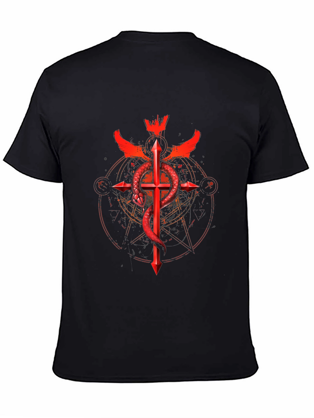 Serpent Cross Graphic Tee - Dark Design