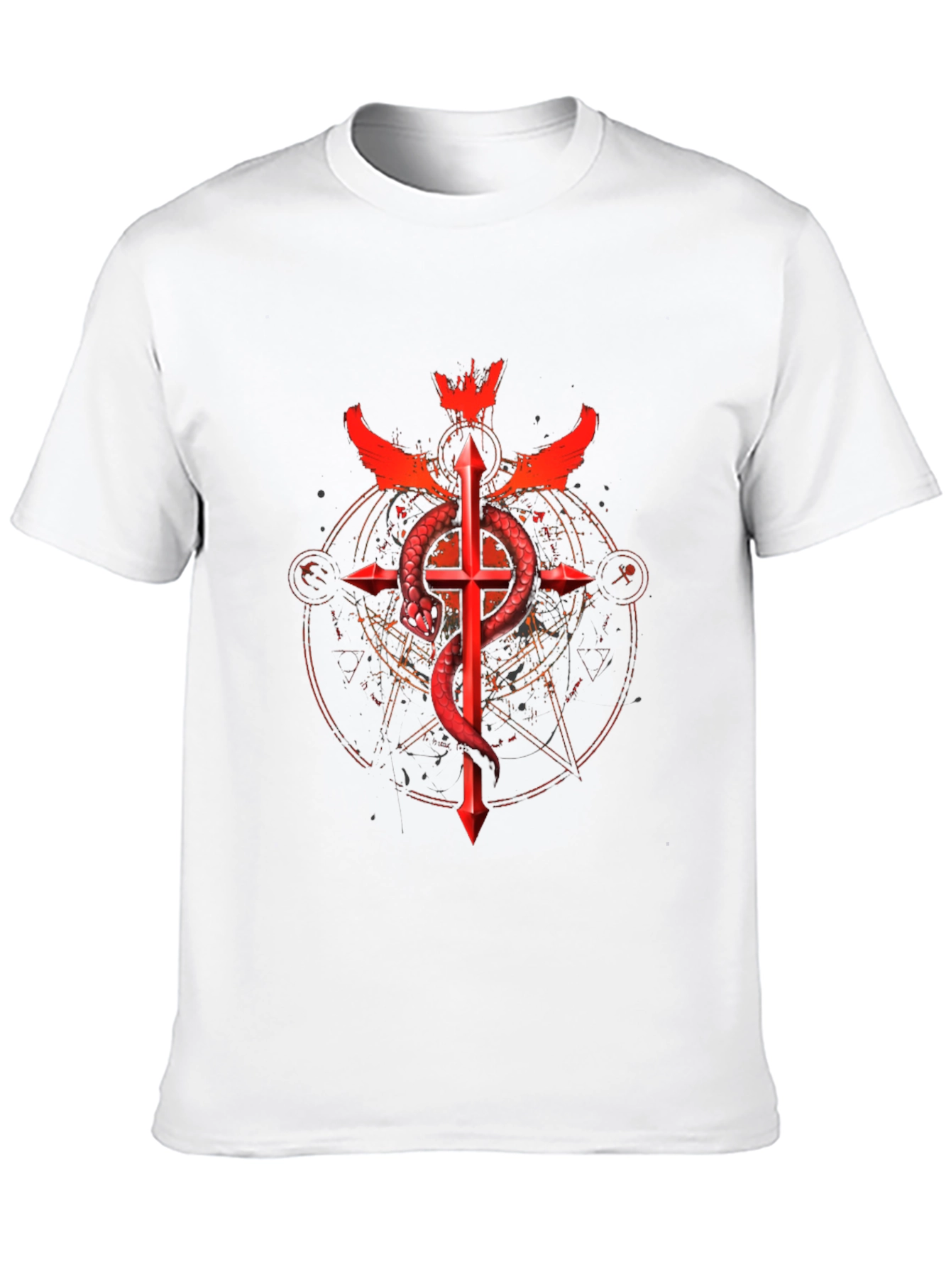 Serpent Cross Graphic Tee - Dark Design