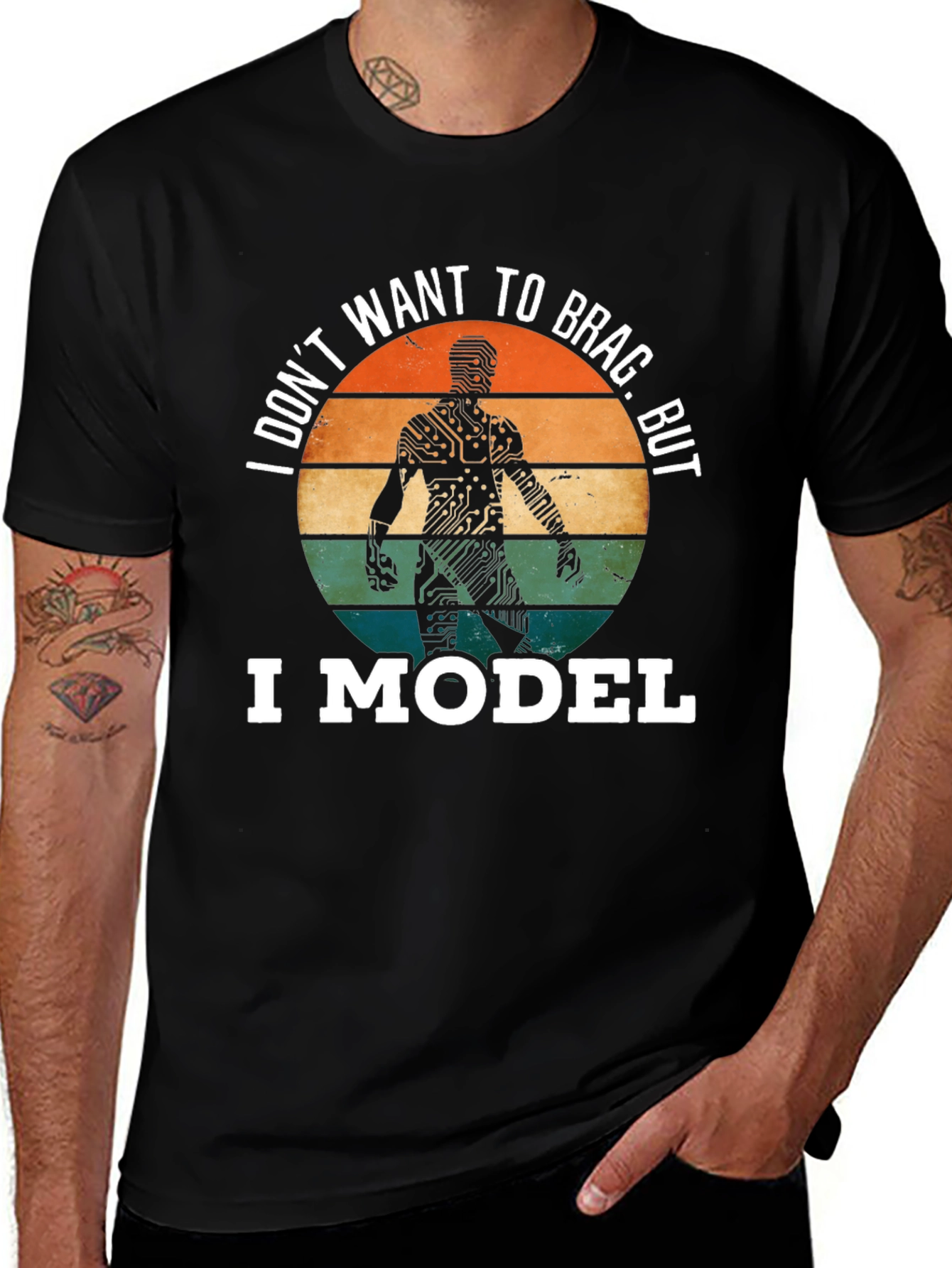 I Model T-Shirt: Circuit Board Man Funny Tee