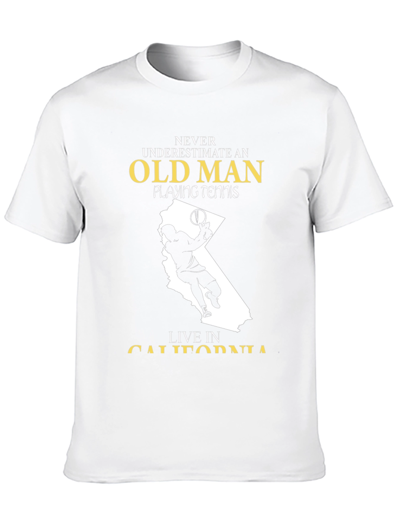 Old Man Tennis Player California T-Shirt