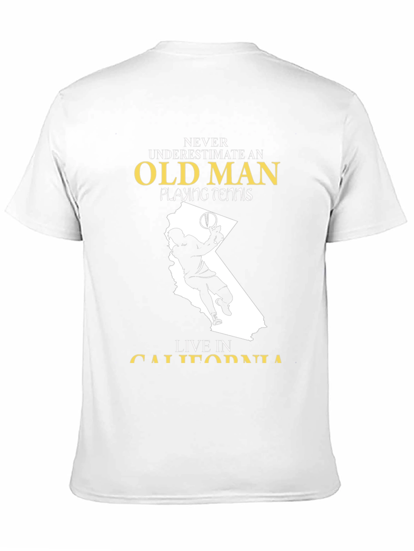 Old Man Tennis Player California T-Shirt