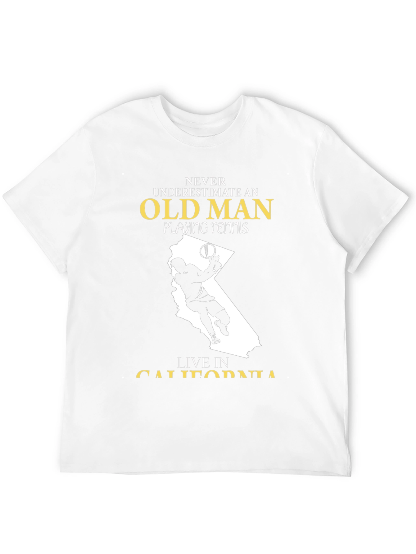 Old Man Tennis Player California T-Shirt