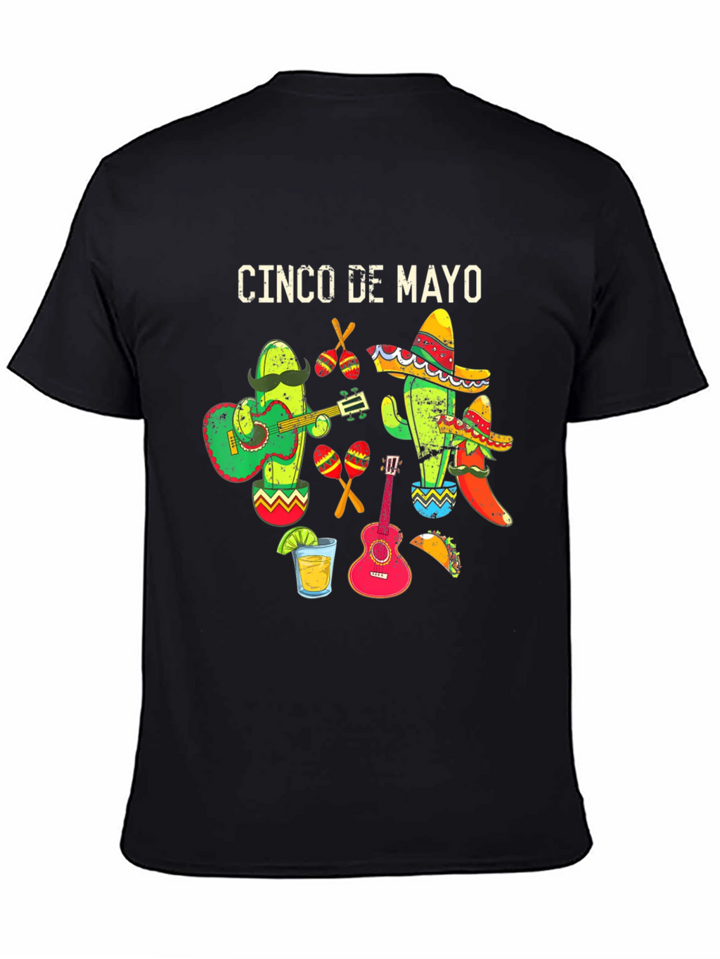 Cinco de Mayo T-Shirt Cactus Guitar Graphic Tee