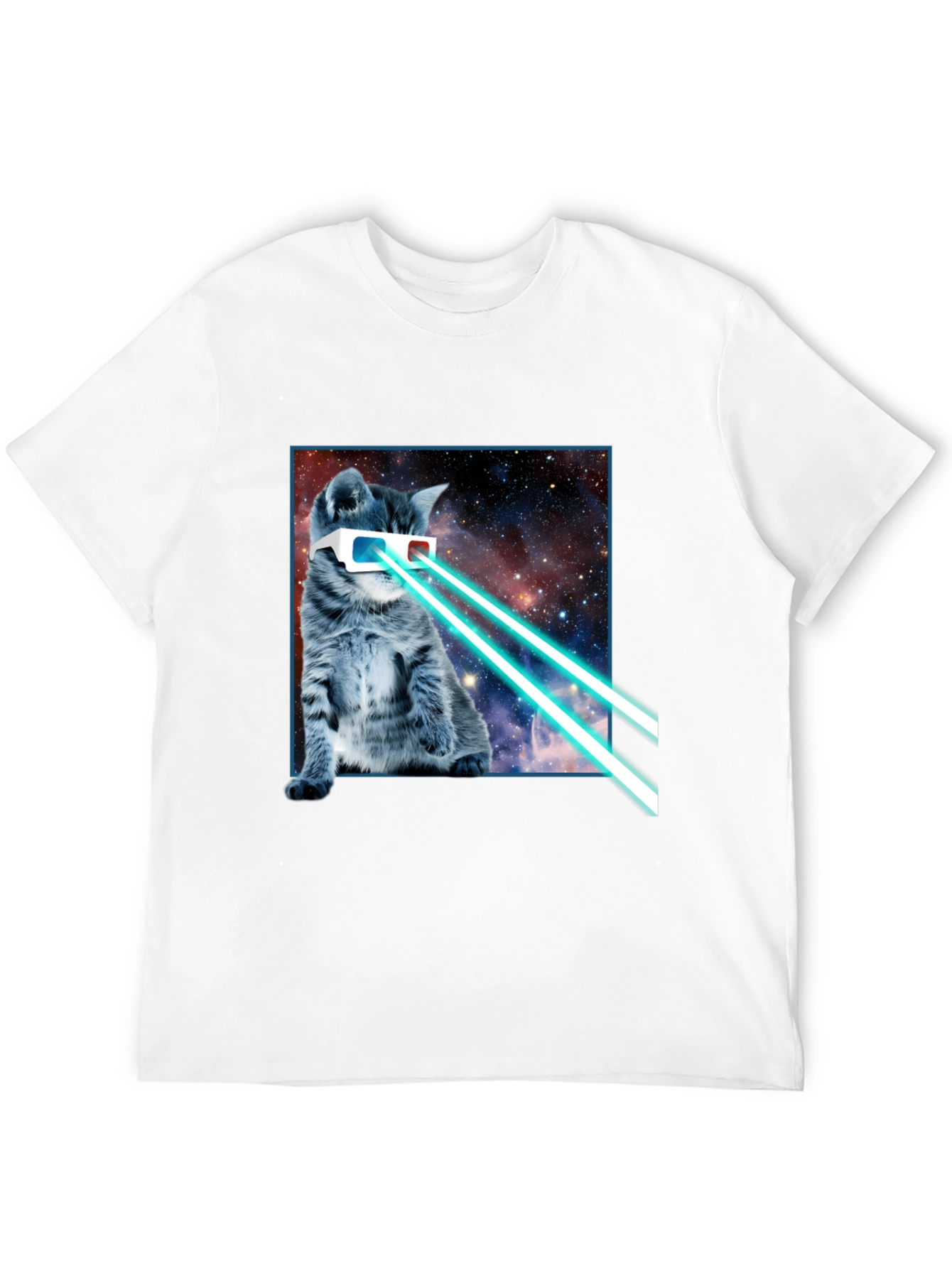 Laser Cat T-Shirt - Cosmic Kitten Style