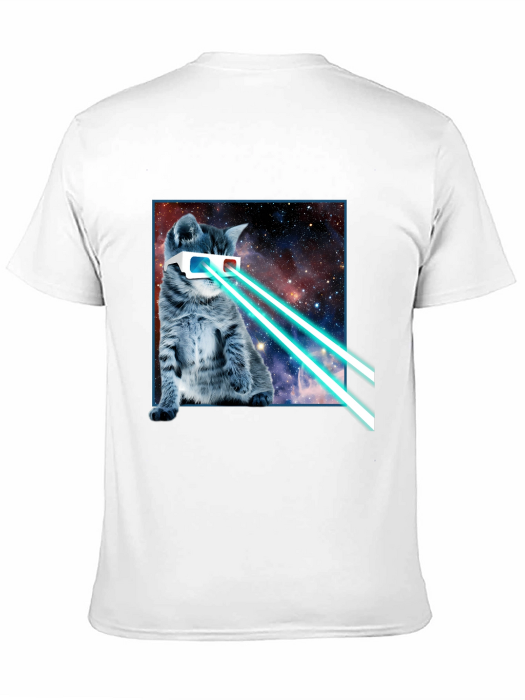 Laser Cat T-Shirt - Cosmic Kitten Style