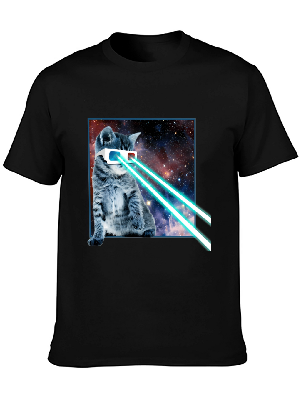 Laser Cat T-Shirt - Cosmic Kitten Style