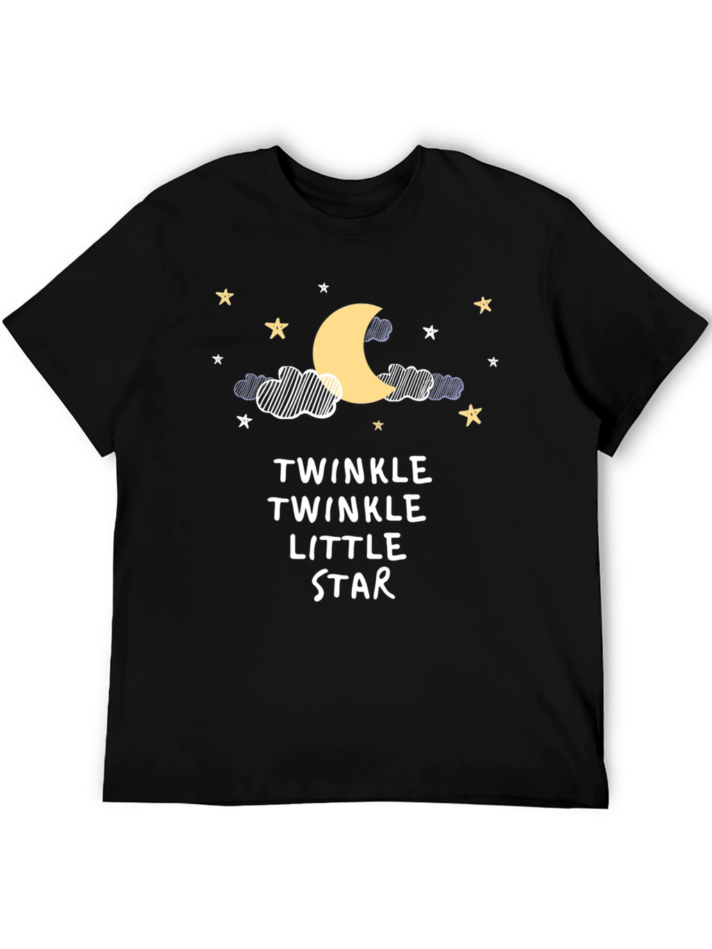 Twinkle Star Graphic Tee - Black Cotton T-Shirt