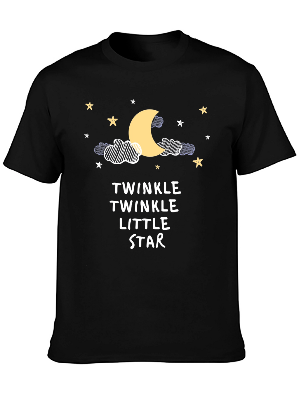 Twinkle Star Graphic Tee - Black Cotton T-Shirt