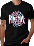 Mama Leopard Print Lightning Bolt Graphic Tee