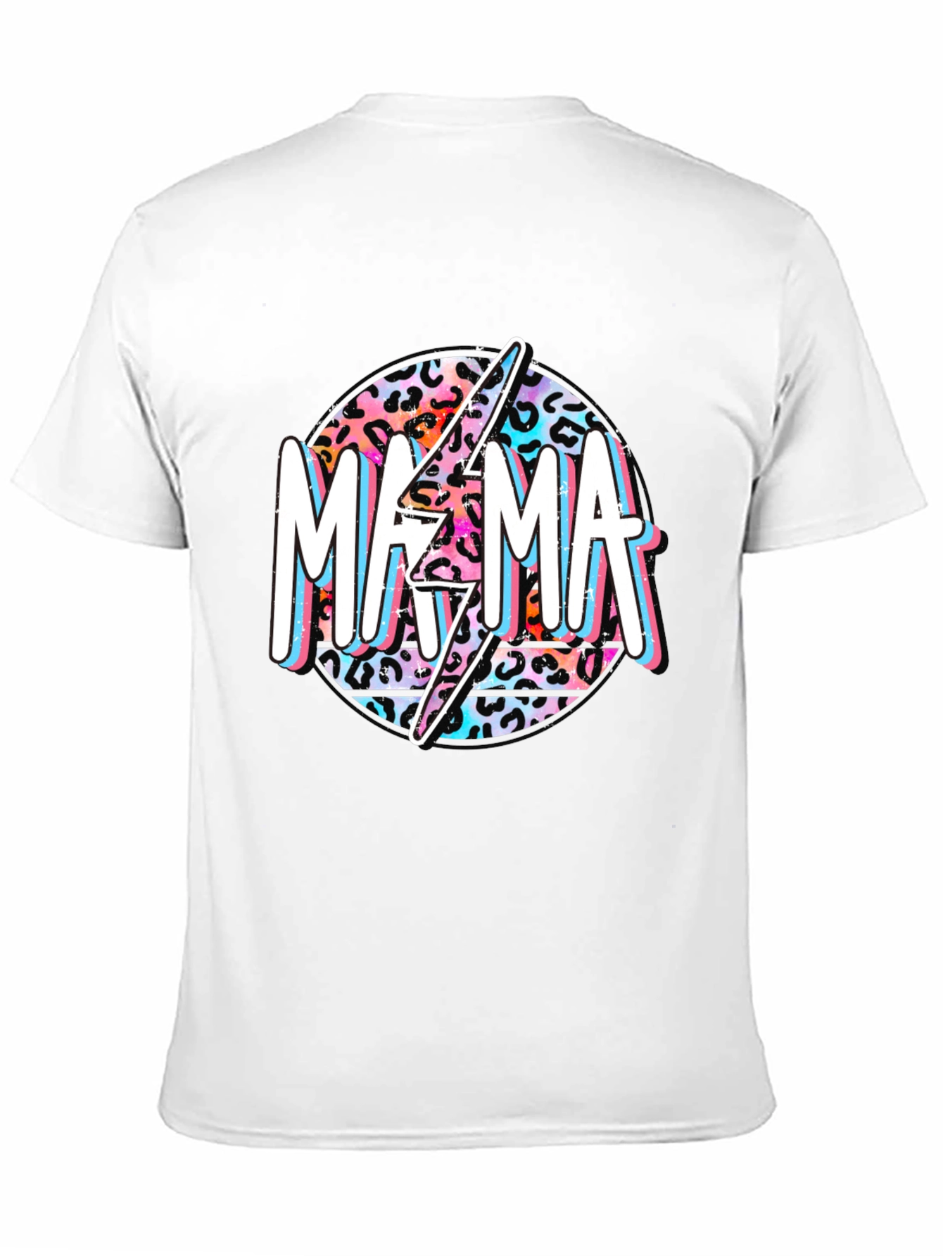 Mama Leopard Print Lightning Bolt Graphic Tee