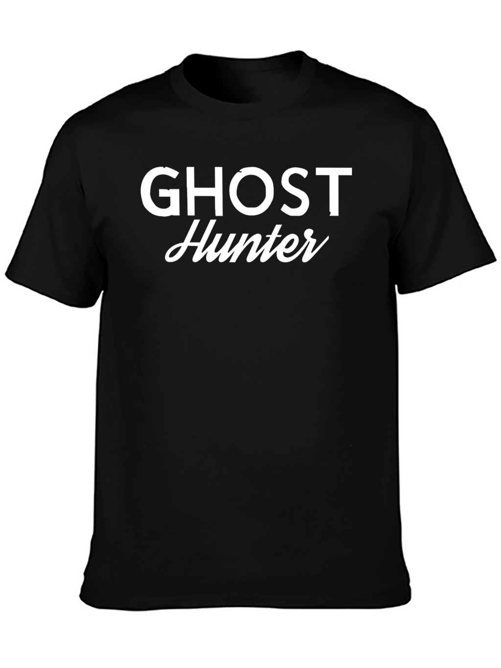 Ghost Hunter Graphic Tee - Black Cotton T-Shirt