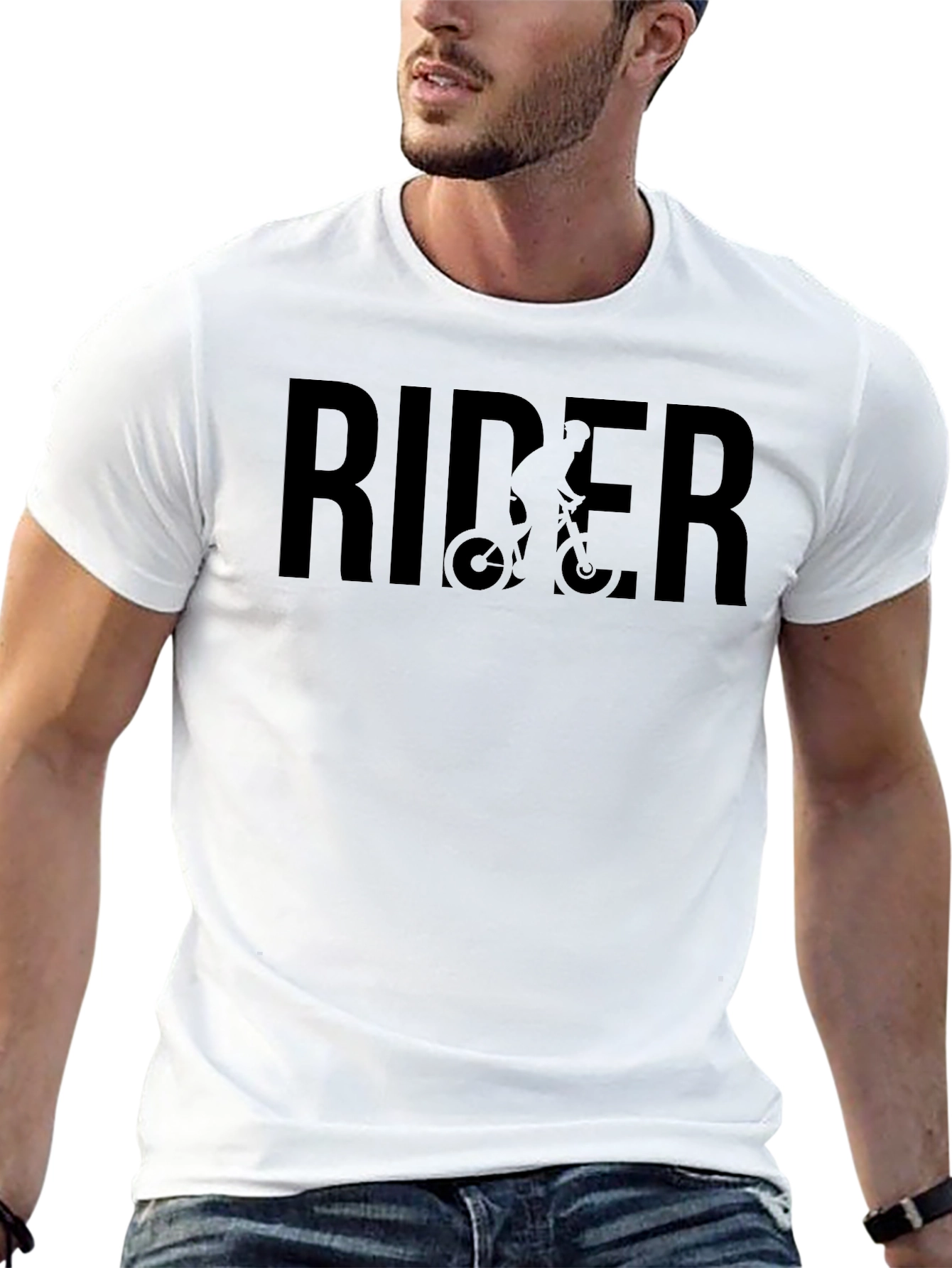 Rider Graphic Tee - Black Casual T-Shirt