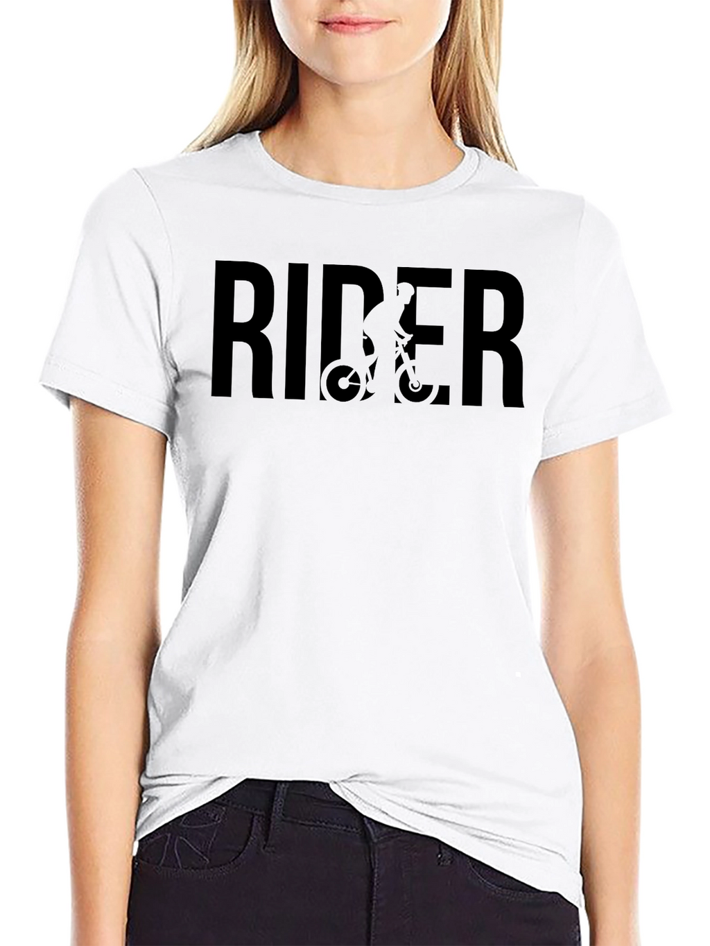 Rider Graphic Tee - Black Casual T-Shirt