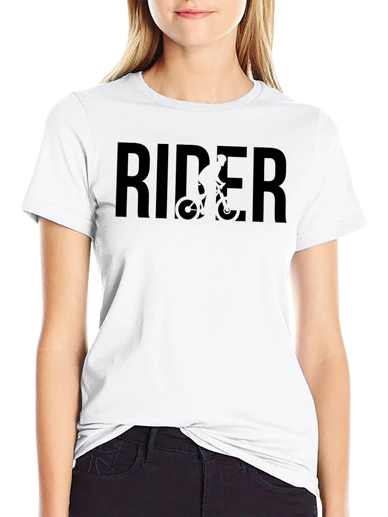 Rider Graphic Tee - Black Casual T-Shirt