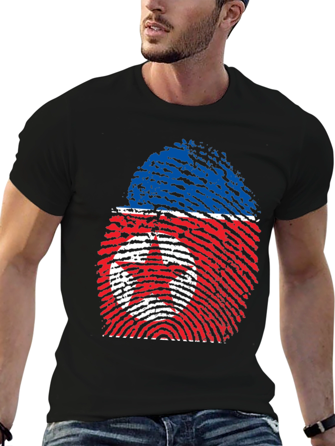 North Korea Fingerprint Flag T-Shirt