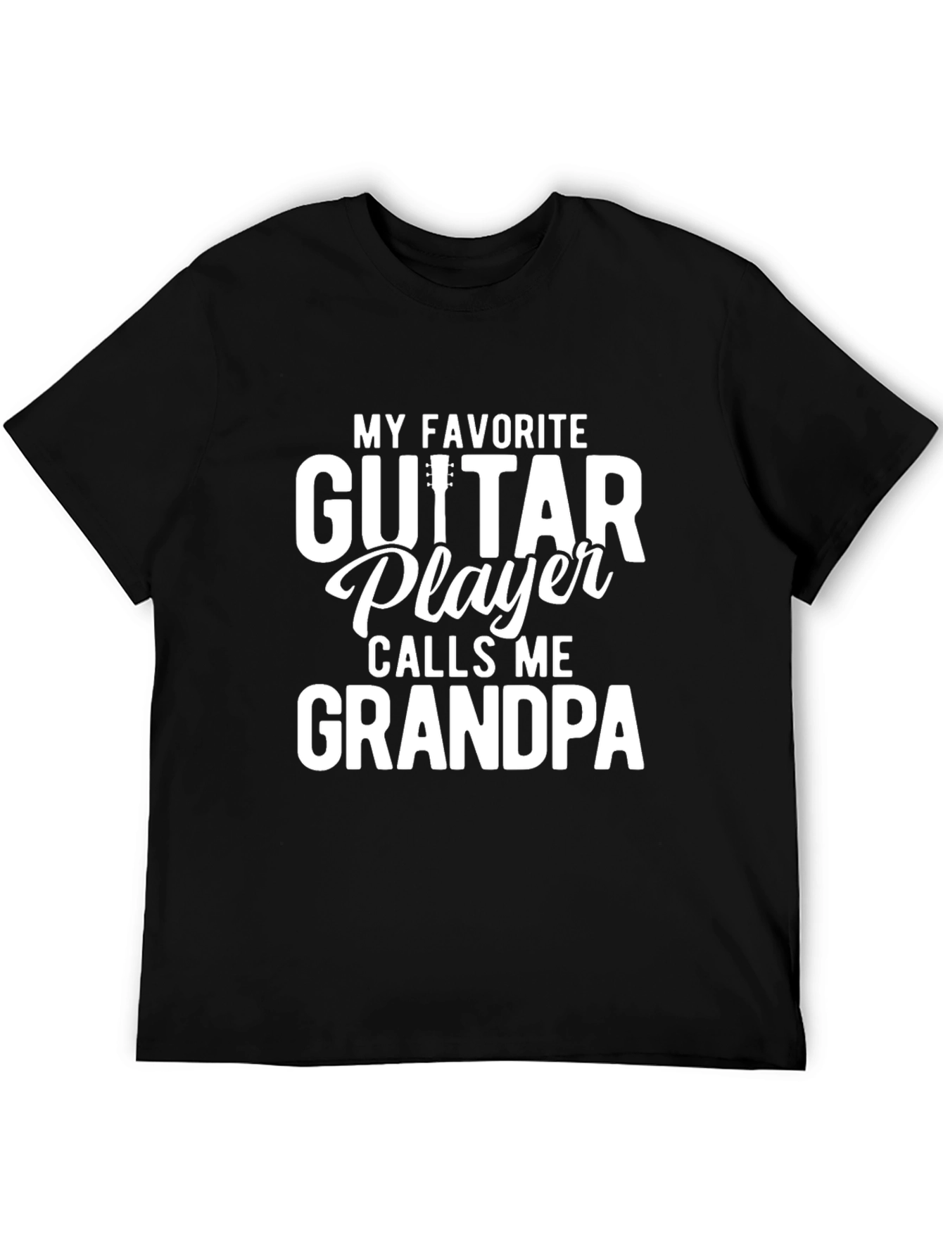 Guitar Player Grandpa Black T-Shirt
